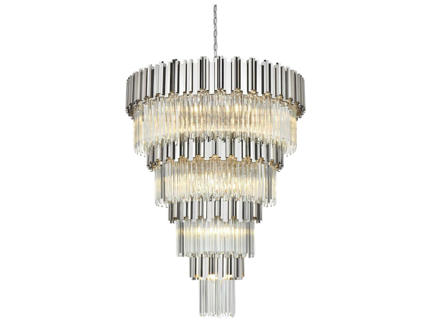 Elegant Lighting 27-Light Willow Tiered Chandelier in Chrome with Clear Glass