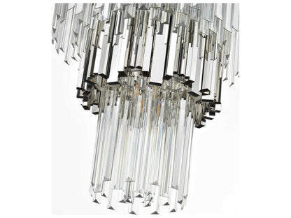 Elegant Lighting 27-Light Willow Tiered Chandelier in Chrome with Clear Glass