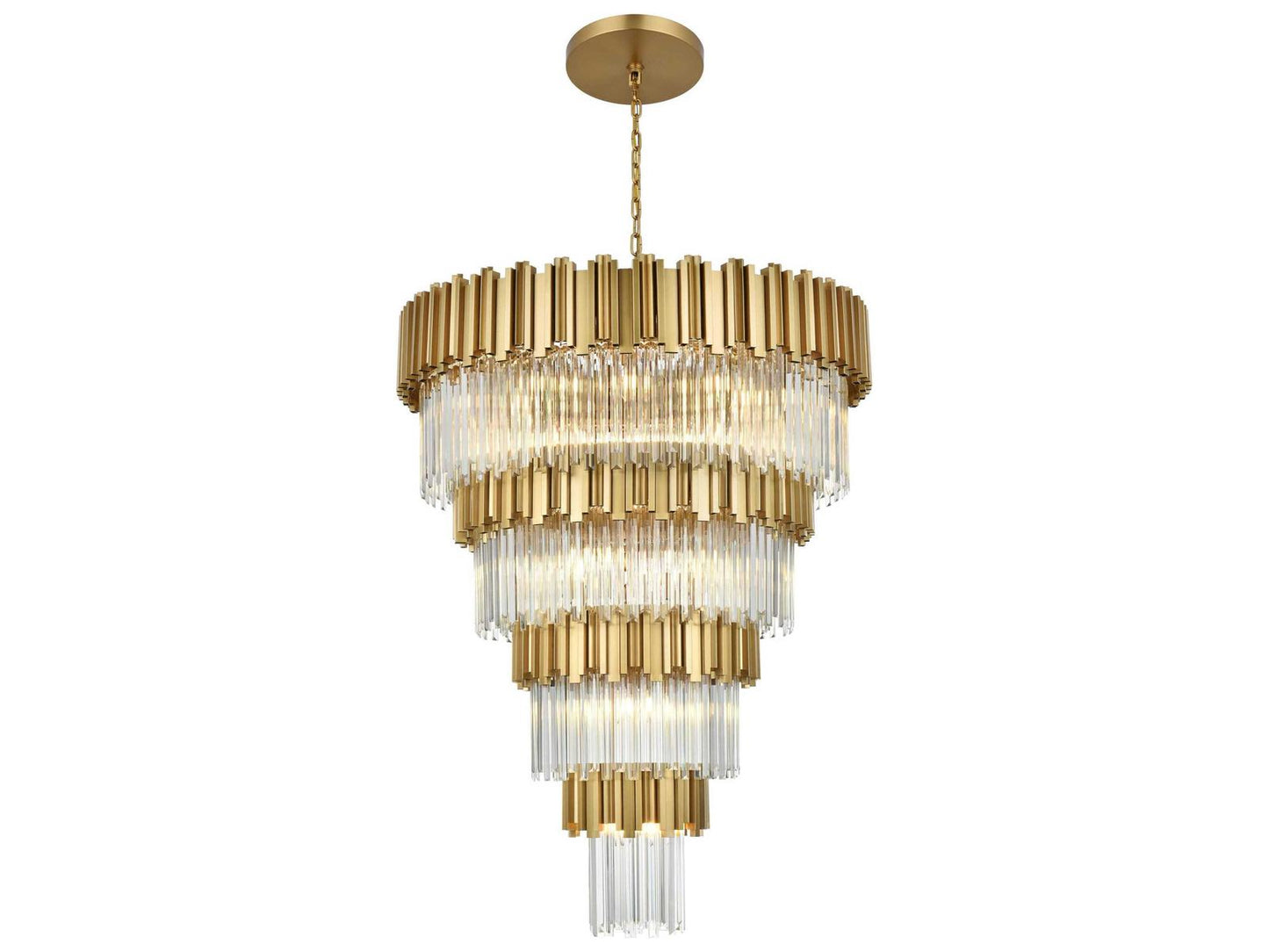 Elegant Lighting 27-Light Willow Tiered Chandelier in Satin Gold
