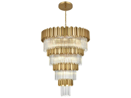 Elegant Lighting 27-Light Willow Tiered Chandelier in Satin Gold