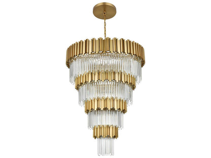 Elegant Lighting 27-Light Willow Tiered Chandelier in Satin Gold