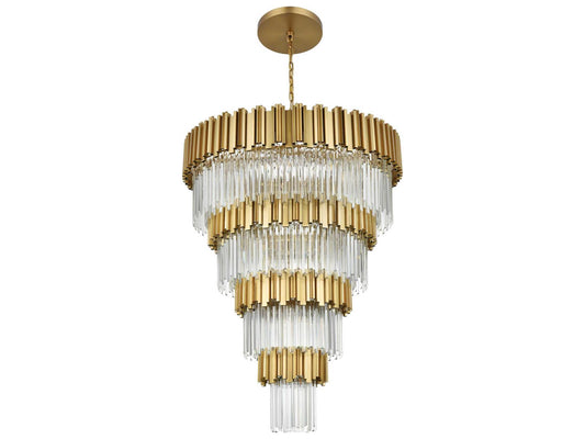 Elegant Lighting 27-Light Willow Tiered Chandelier in Satin Gold