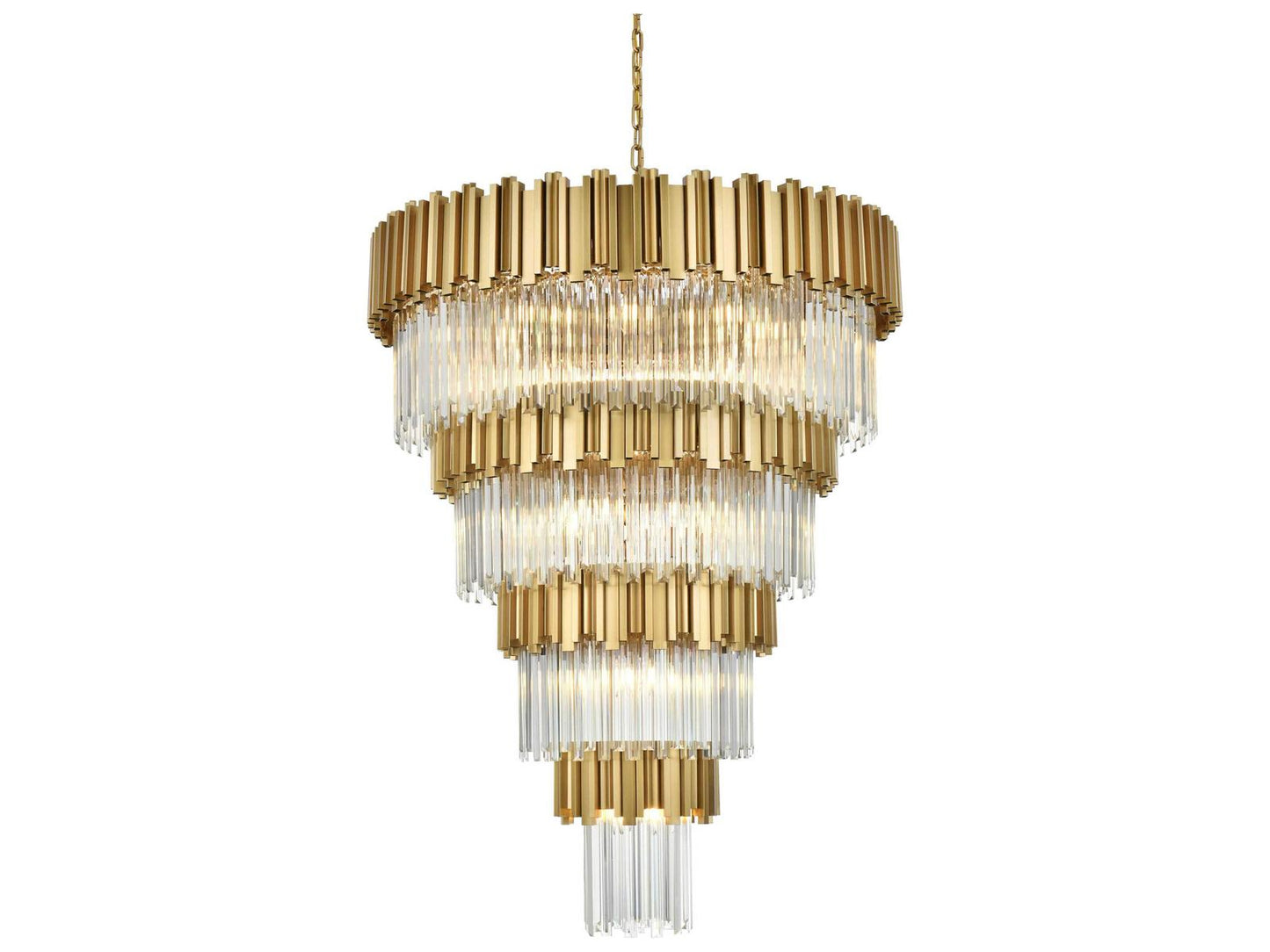 Elegant Lighting 27-Light Willow Tiered Chandelier in Satin Gold