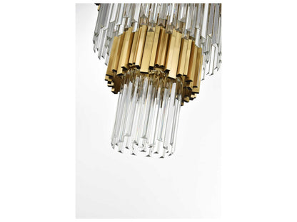 Elegant Lighting 27-Light Willow Tiered Chandelier in Satin Gold