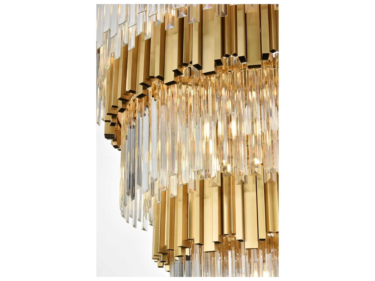 Elegant Lighting 27-Light Willow Tiered Chandelier in Satin Gold
