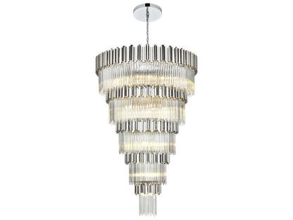 Elegant Lighting 39-Light Willow Tiered Chandelier in Chrome with Clear Glass