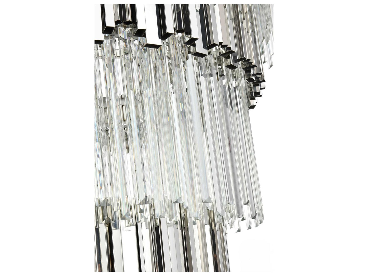 Elegant Lighting 39-Light Willow Tiered Chandelier in Chrome with Clear Glass