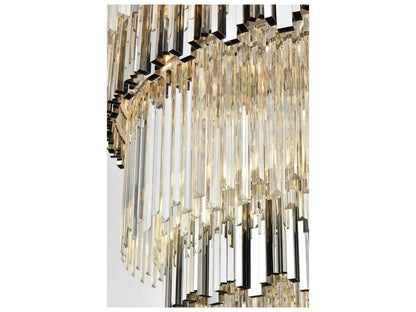 Elegant Lighting 39-Light Willow Tiered Chandelier in Chrome with Clear Glass