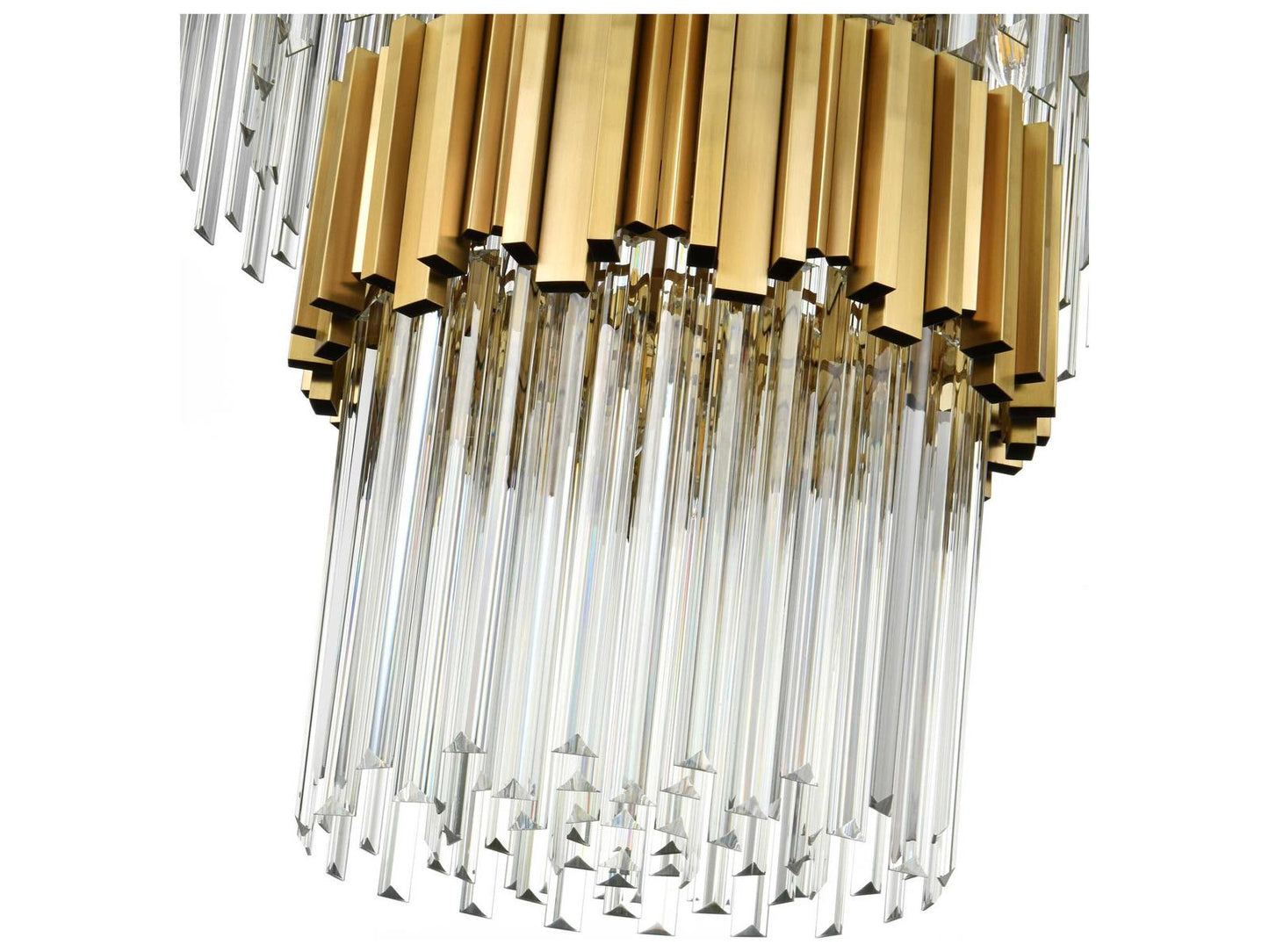 Elegant Lighting Willow 43-Light Tiered Chandelier in Satin Gold with Clear Glass