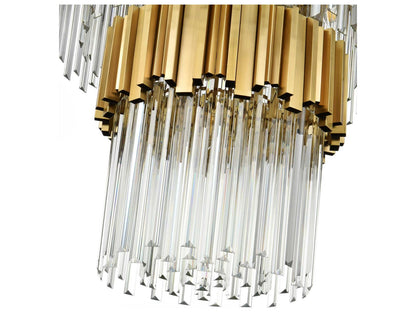 Elegant Lighting Willow 43-Light Tiered Chandelier in Satin Gold with Clear Glass