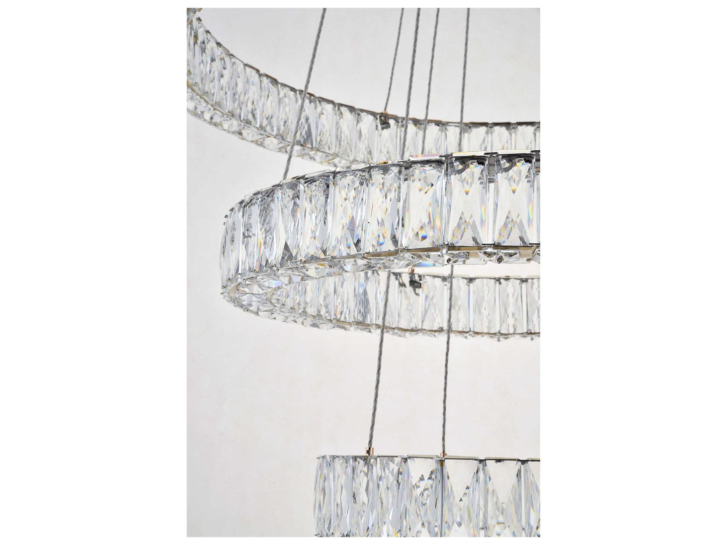 Elegant Lighting Monroe 3-Light Gold Crystal LED Drum Chandelier