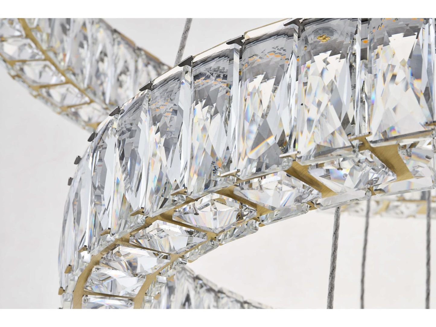 Elegant Lighting Monroe 3-Light Gold Crystal LED Drum Chandelier