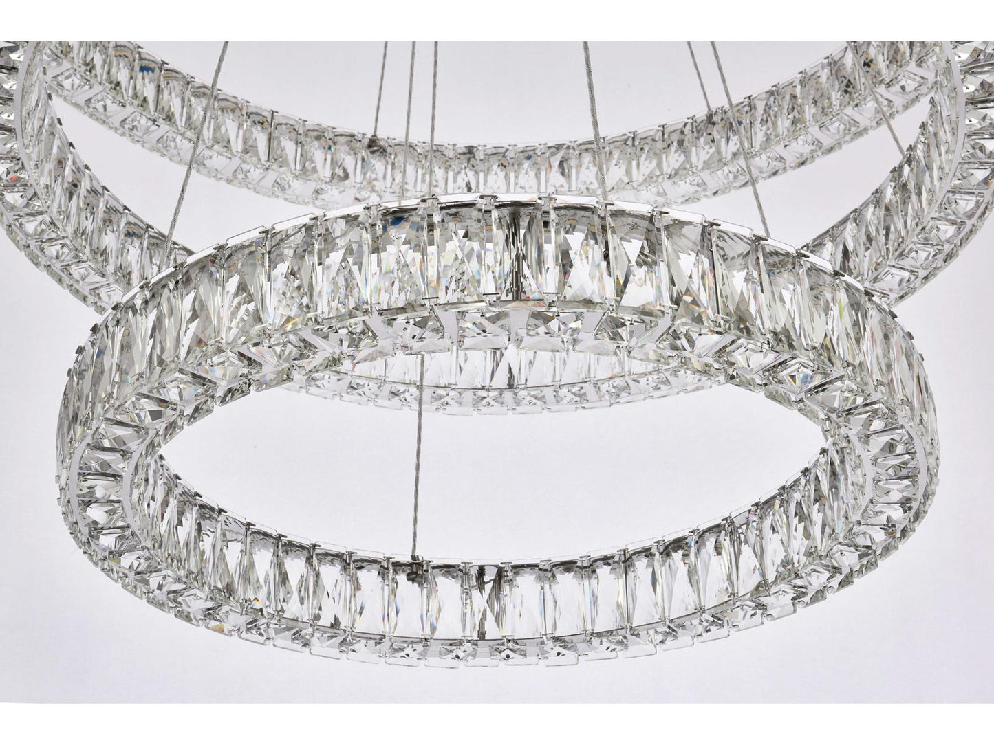 Elegant Lighting Monroe 3-Light Chrome Crystal LED Tiered Chandelier