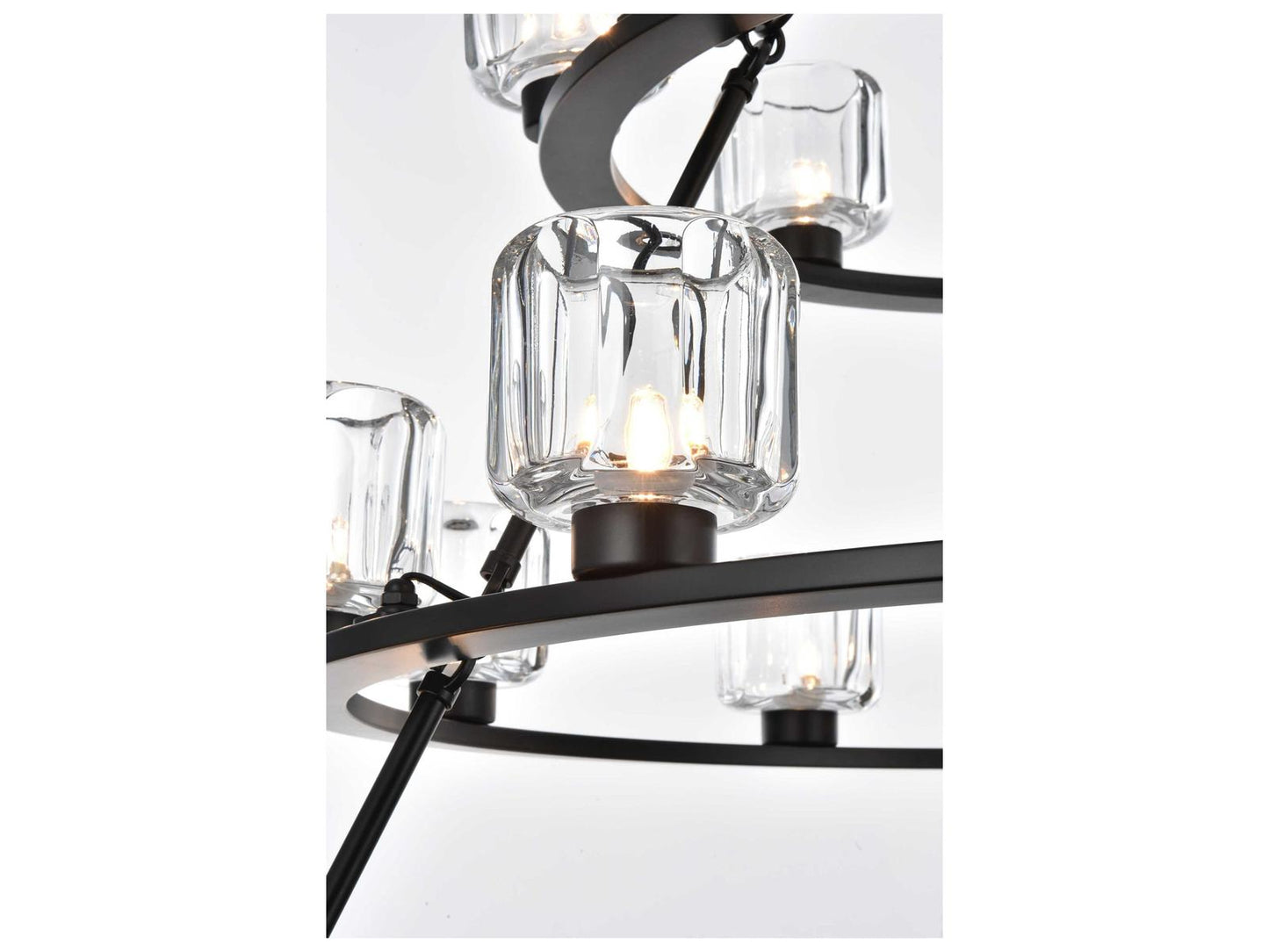 Elegant Lighting Cadence 27-Light Tiered Chandelier in Black and Clear