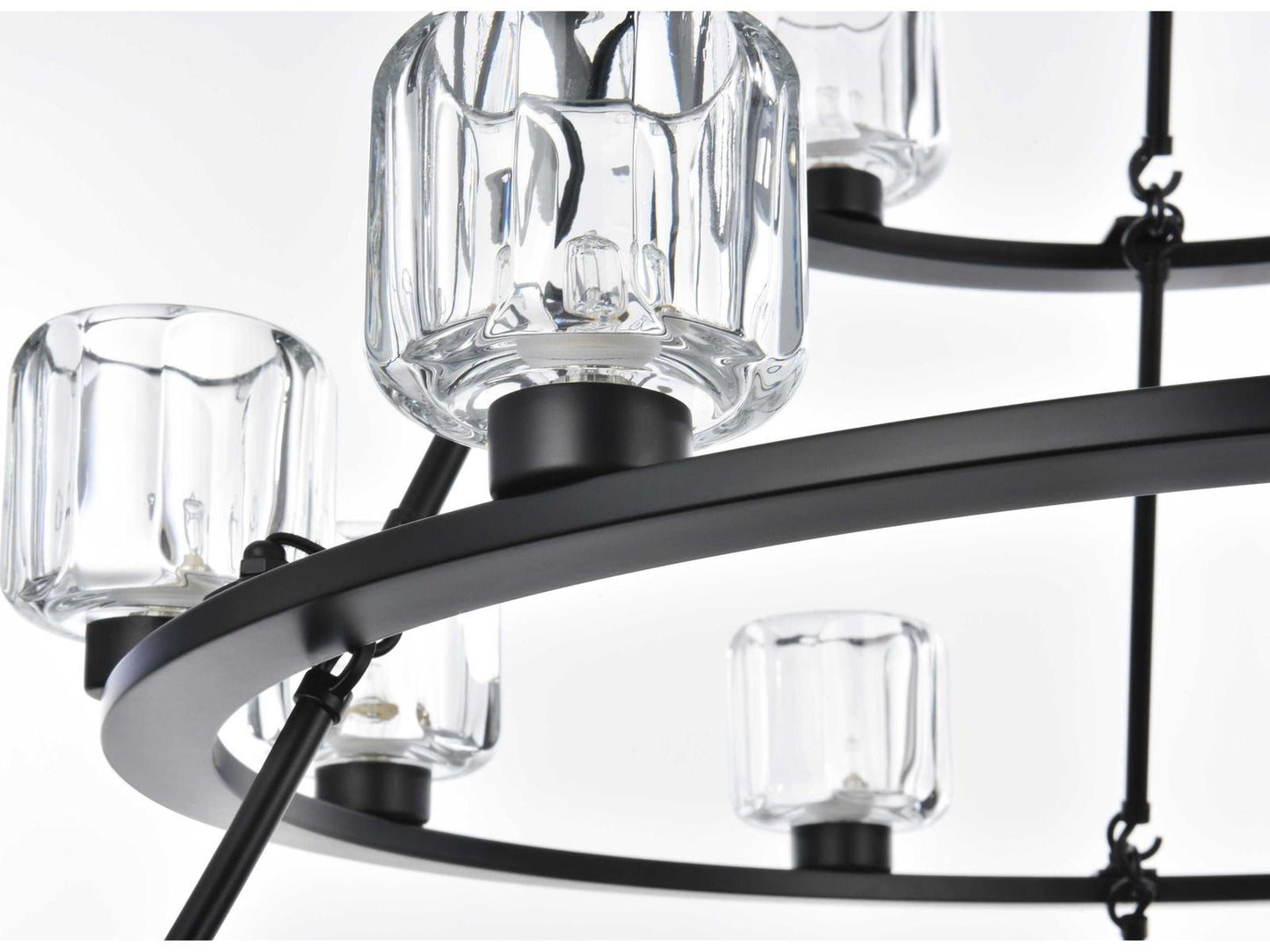 Elegant Lighting Cadence 27-Light Tiered Chandelier in Black and Clear