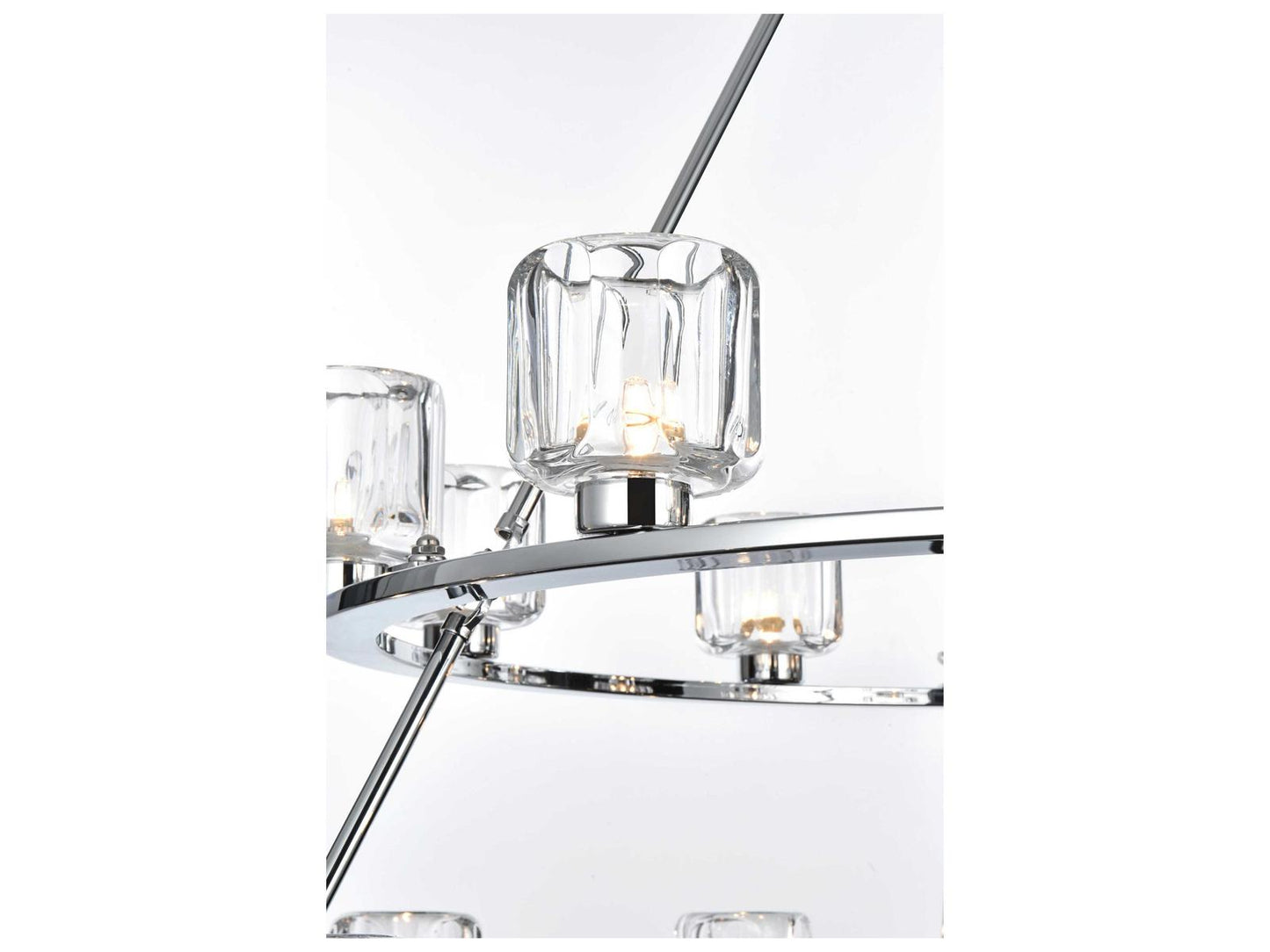 Elegant Lighting Cadence 27-Light Chrome Tiered Chandelier with Clear Glass