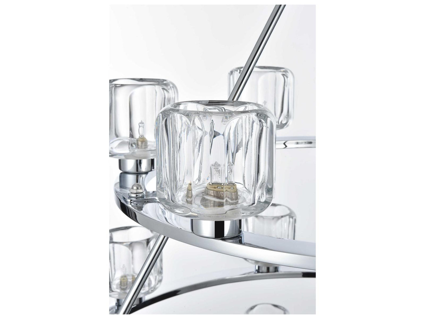 Elegant Lighting Cadence 27-Light Chrome Tiered Chandelier with Clear Glass