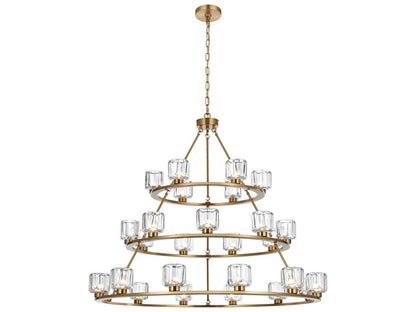 Elegant Lighting Cadence 27-Light Tiered Chandelier in Satin Gold