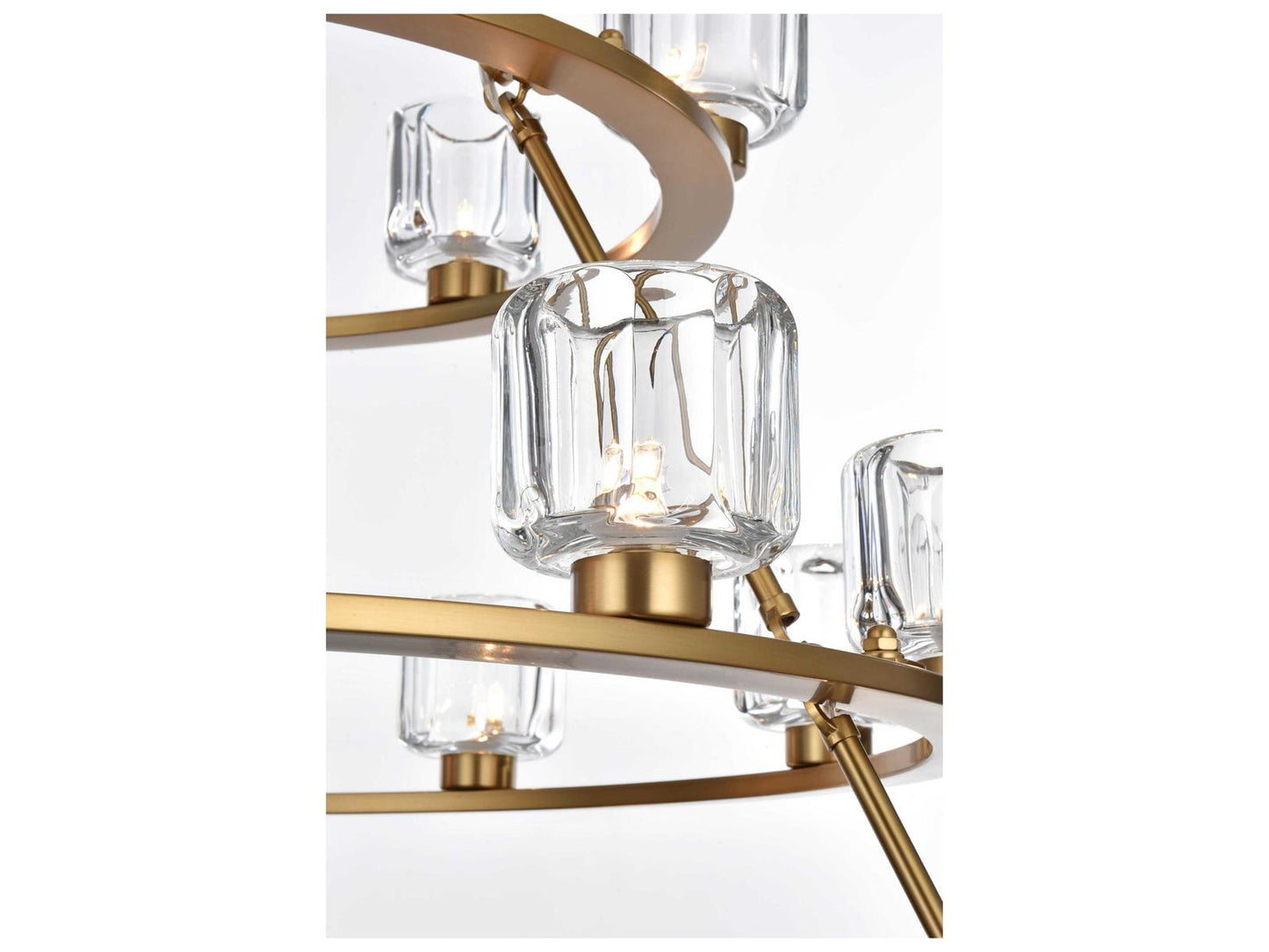 Elegant Lighting Cadence 27-Light Tiered Chandelier in Satin Gold