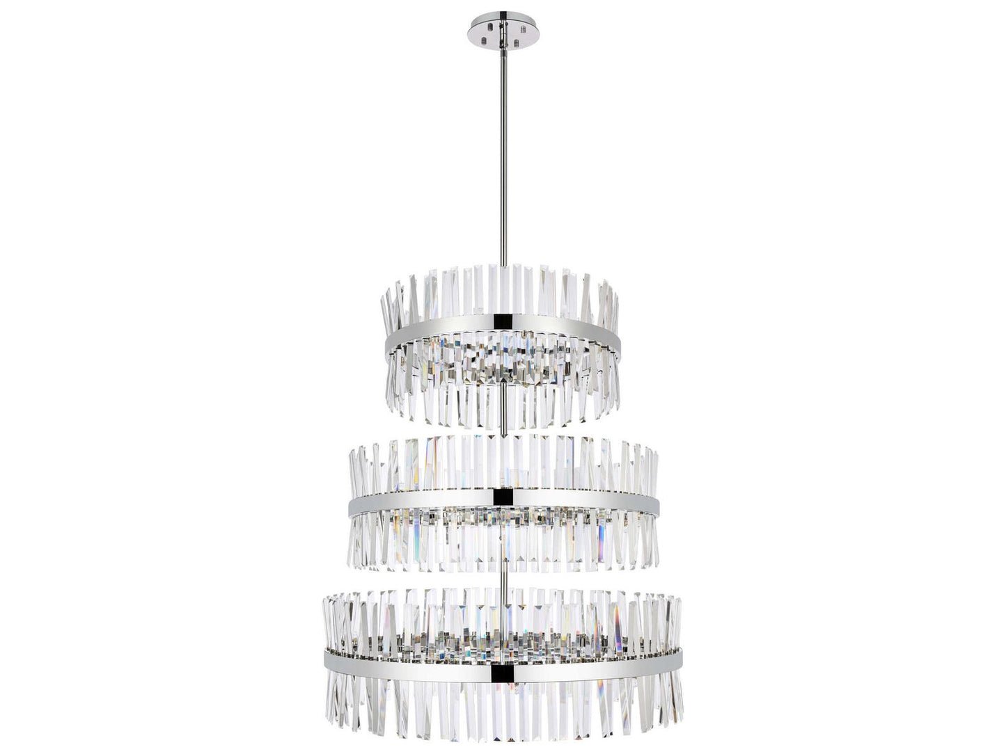 Elegant Lighting 46-Light Serephina Tiered Crystal Chandelier in Chrome