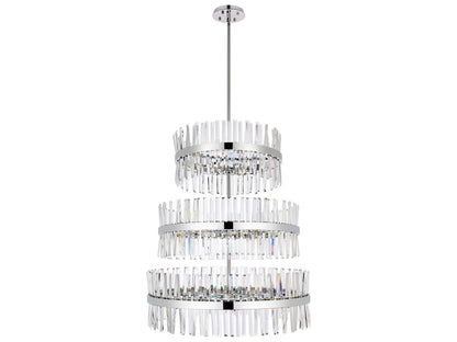 Elegant Lighting 46-Light Serephina Tiered Crystal Chandelier in Chrome