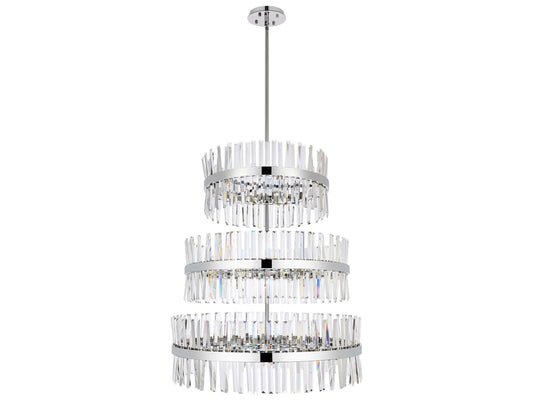 Elegant Lighting 46-Light Serephina Tiered Crystal Chandelier in Chrome