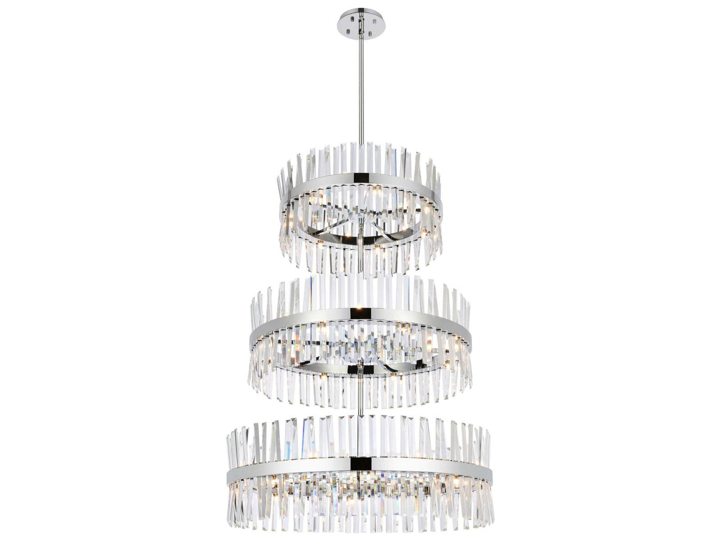 Elegant Lighting 46-Light Serephina Tiered Crystal Chandelier in Chrome