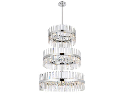 Elegant Lighting 46-Light Serephina Tiered Crystal Chandelier in Chrome
