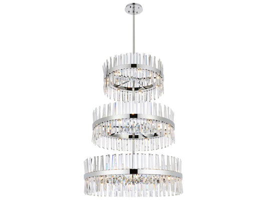 Elegant Lighting 46-Light Serephina Tiered Crystal Chandelier in Chrome