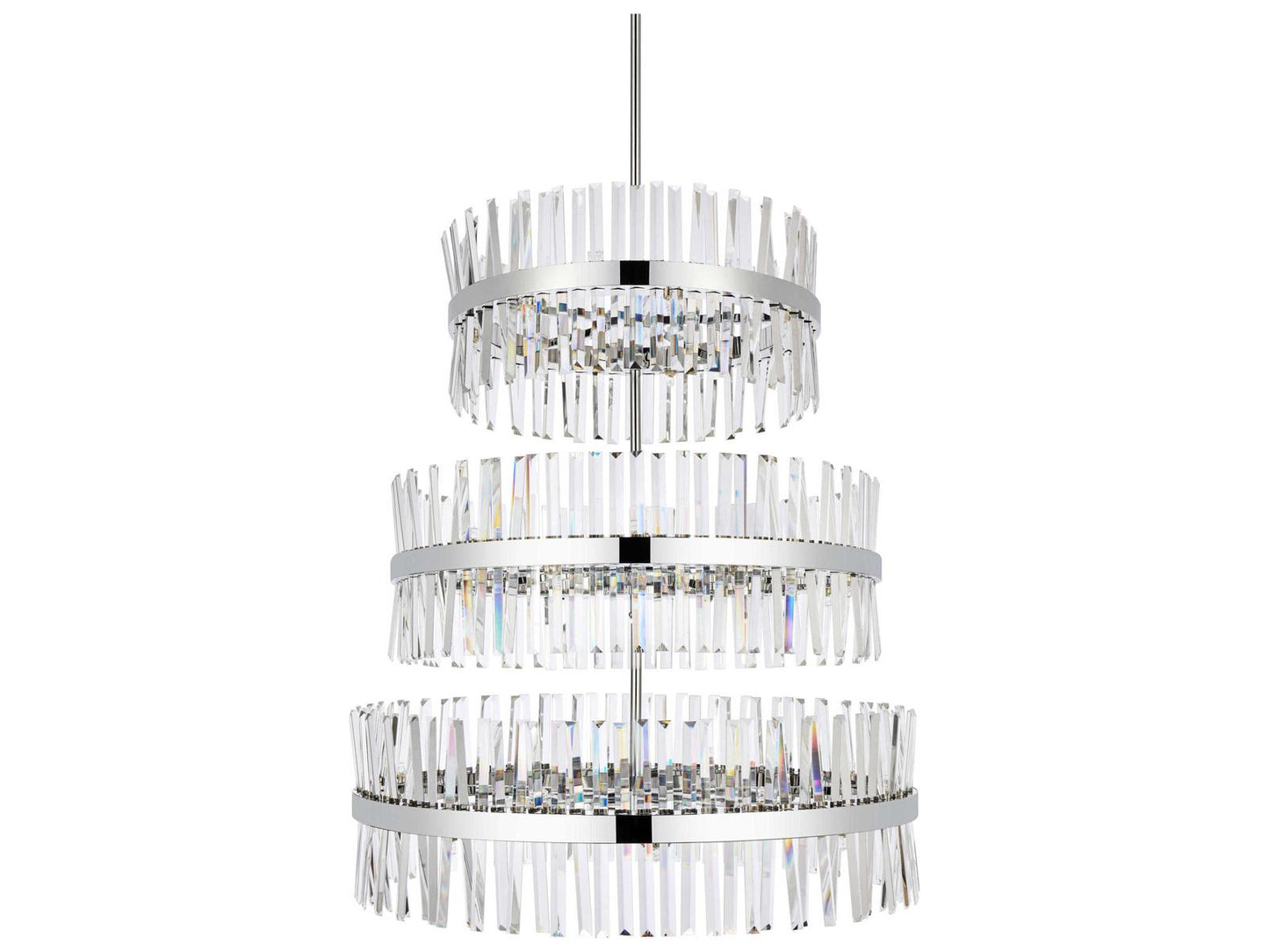 Elegant Lighting 46-Light Serephina Tiered Crystal Chandelier in Chrome
