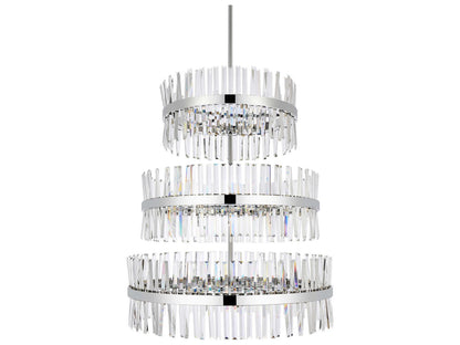 Elegant Lighting 46-Light Serephina Tiered Crystal Chandelier in Chrome
