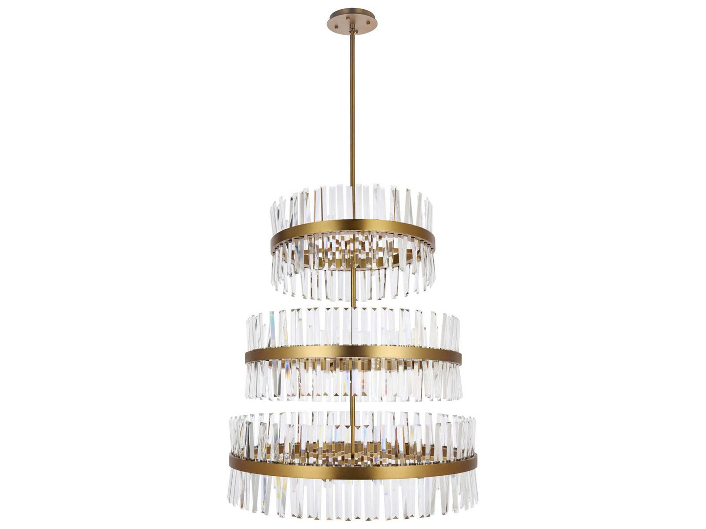 Elegant Lighting Serephina 46-Light Round Tiered Chandelier in Satin Gold