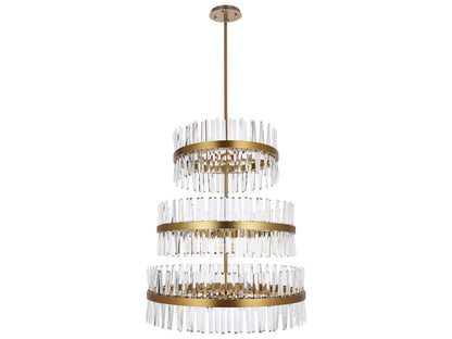 Elegant Lighting Serephina 46-Light Round Tiered Chandelier in Satin Gold