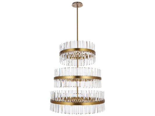 Elegant Lighting Serephina 46-Light Round Tiered Chandelier in Satin Gold