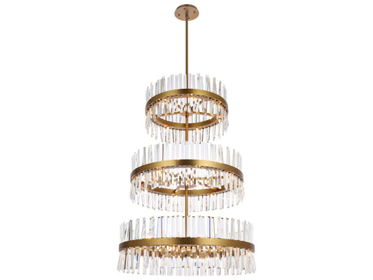 Elegant Lighting Serephina 46-Light Round Tiered Chandelier in Satin Gold