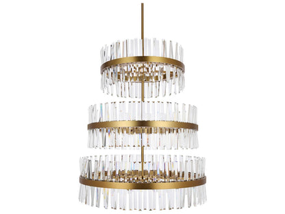 Elegant Lighting Serephina 46-Light Round Tiered Chandelier in Satin Gold