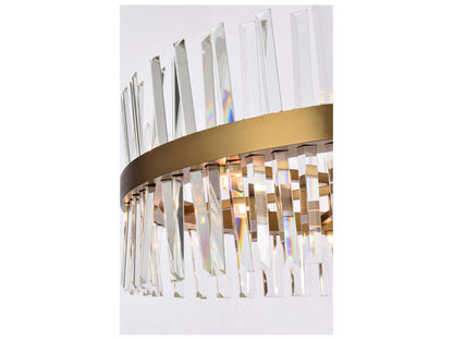 Elegant Lighting Serephina 46-Light Round Tiered Chandelier in Satin Gold