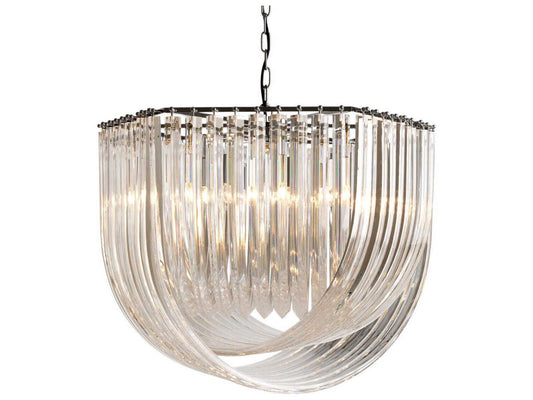 Eichholtz 6-Light Hy¨¨res Chandelier in Clear Acrylic and Polished Nickel