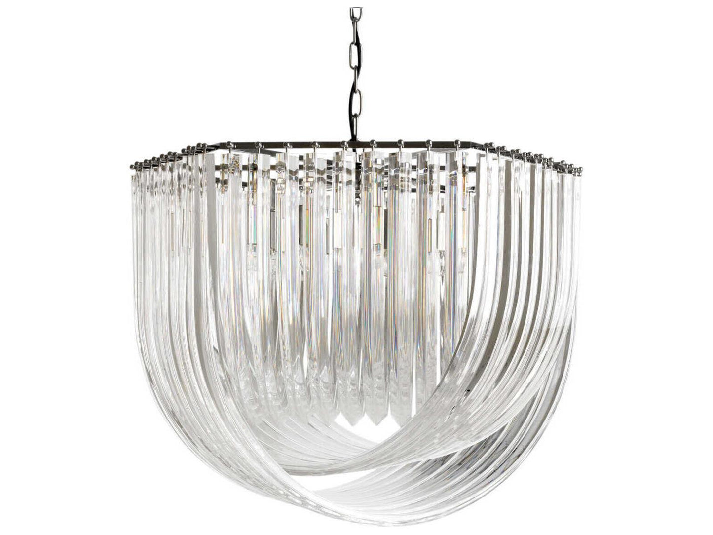Eichholtz 6-Light Hy¨¨res Chandelier in Clear Acrylic and Polished Nickel