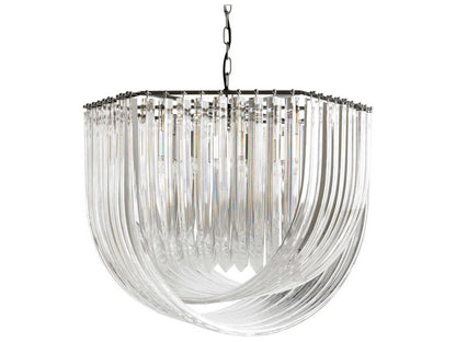 Eichholtz 6-Light Hy¨¨res Chandelier in Clear Acrylic and Polished Nickel
