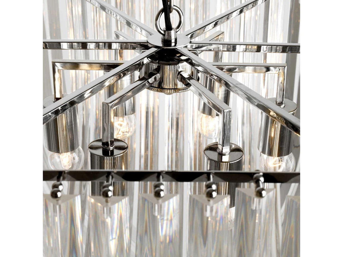Eichholtz 6-Light Hy¨¨res Chandelier in Clear Acrylic and Polished Nickel