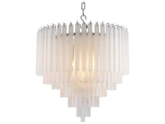 Eichholtz Nova 9-Light Chandelier in Nickel with Frosted Glass Droplets