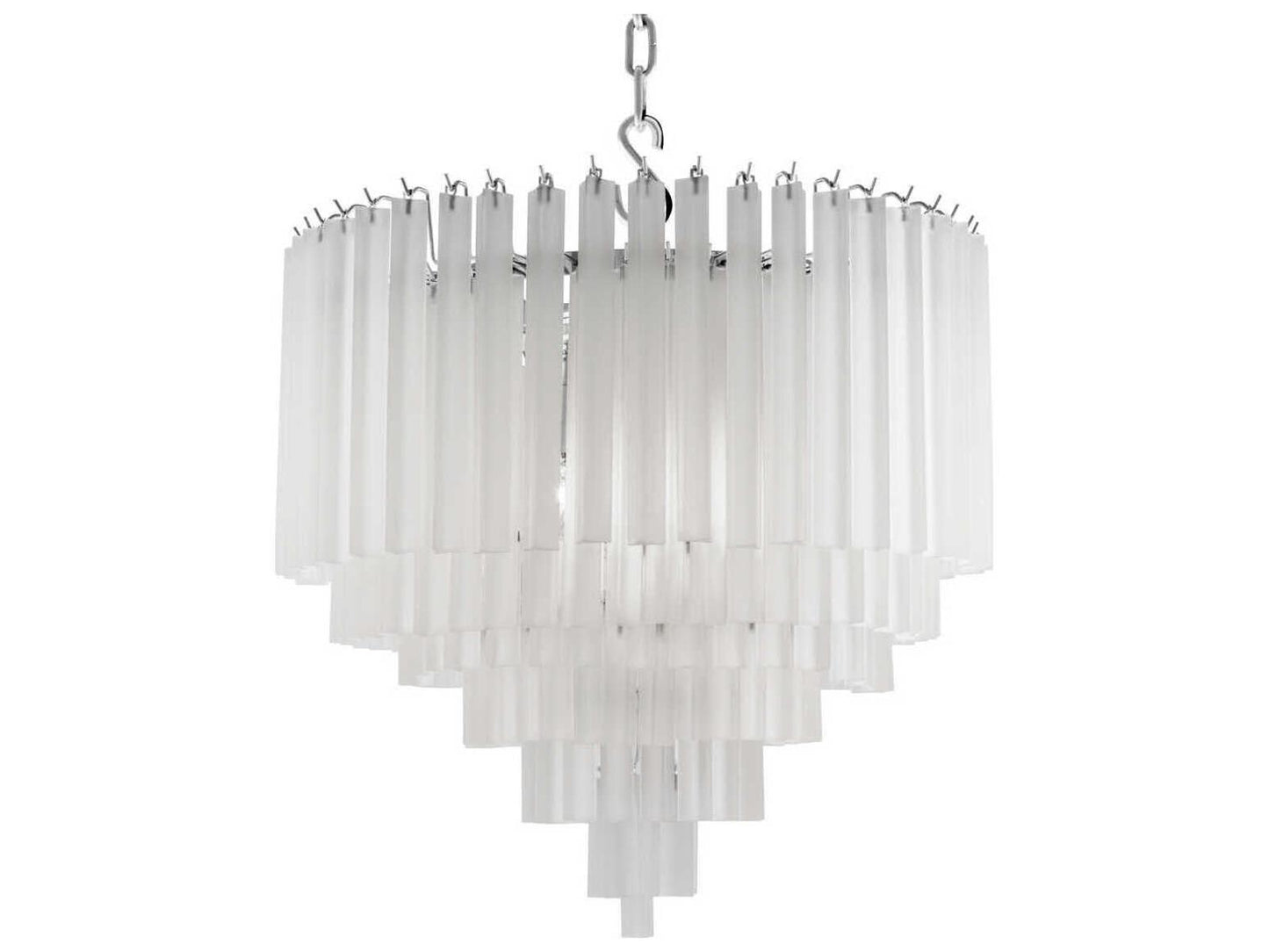 Eichholtz Nova 9-Light Chandelier in Nickel with Frosted Glass Droplets