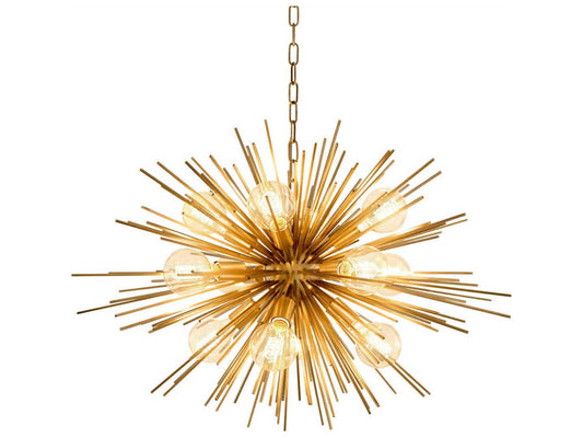 Eichholtz Boivin 12-Light Starburst Chandelier in Matte Brass Finish