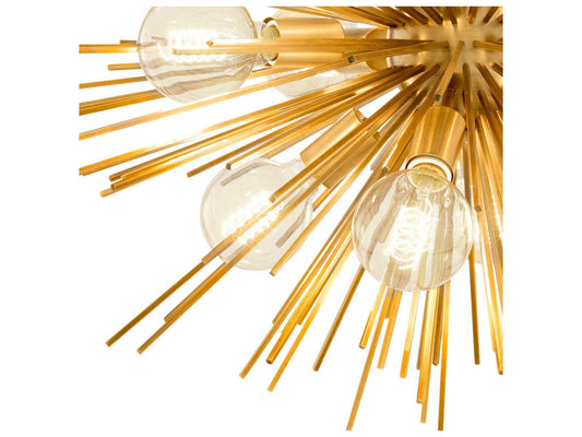 Eichholtz Boivin 12-Light Starburst Chandelier in Matte Brass Finish