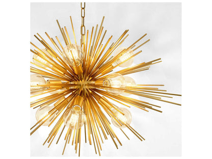 Eichholtz Boivin 12-Light Starburst Chandelier in Matte Brass Finish