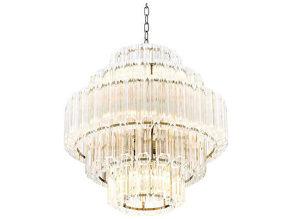 Eichholtz 9-Light Vittoria S Chandelier in Nickel with Clear Glass