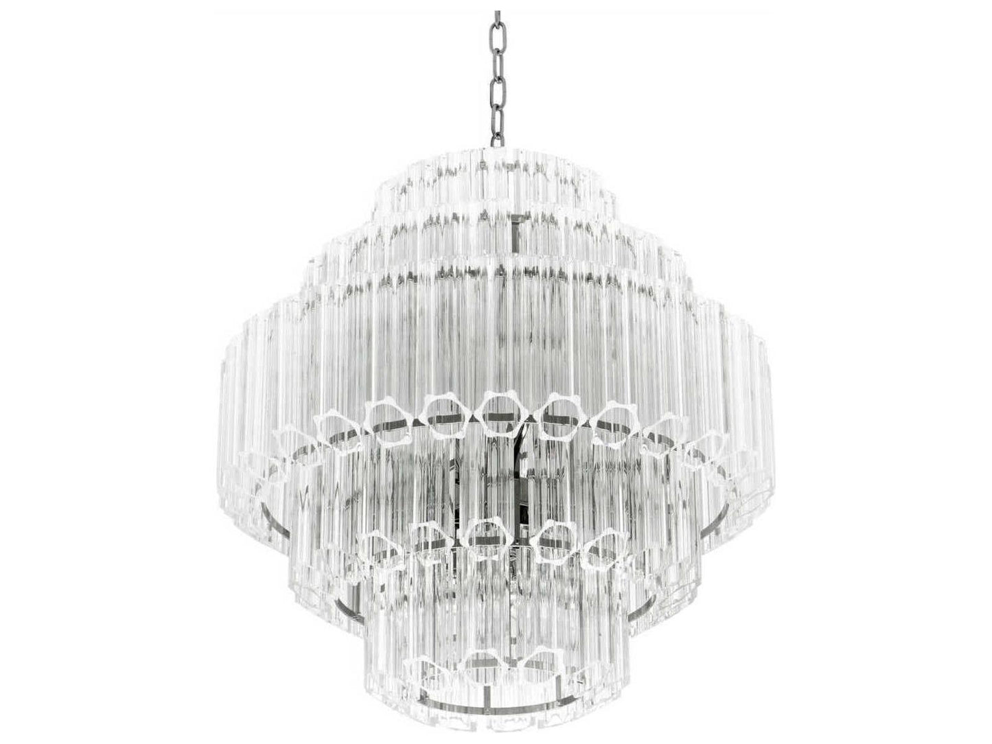 Eichholtz 9-Light Vittoria S Chandelier in Nickel with Clear Glass