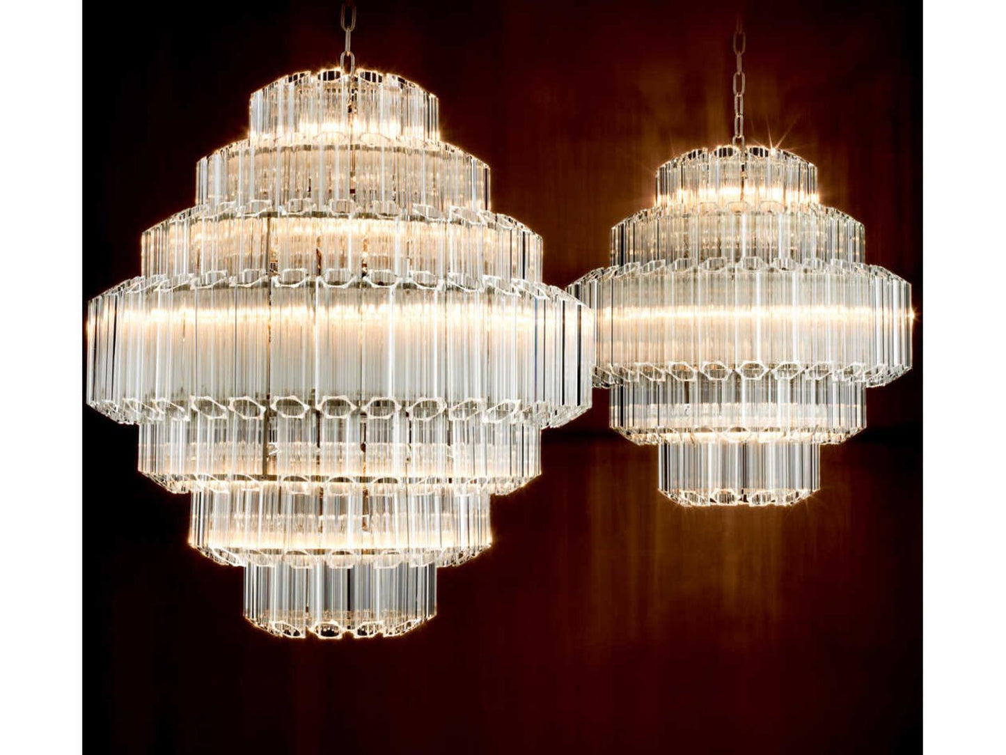 Eichholtz 9-Light Vittoria S Chandelier in Nickel with Clear Glass