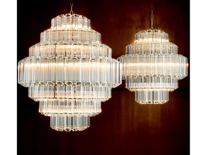 Eichholtz 9-Light Vittoria S Chandelier in Nickel with Clear Glass